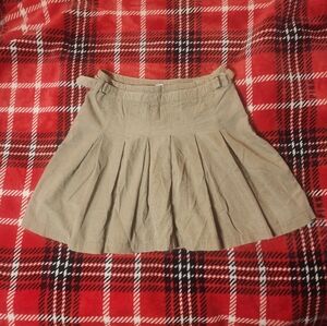 J. Crew Beige Cotton Pleated Mini Skirt Size 2